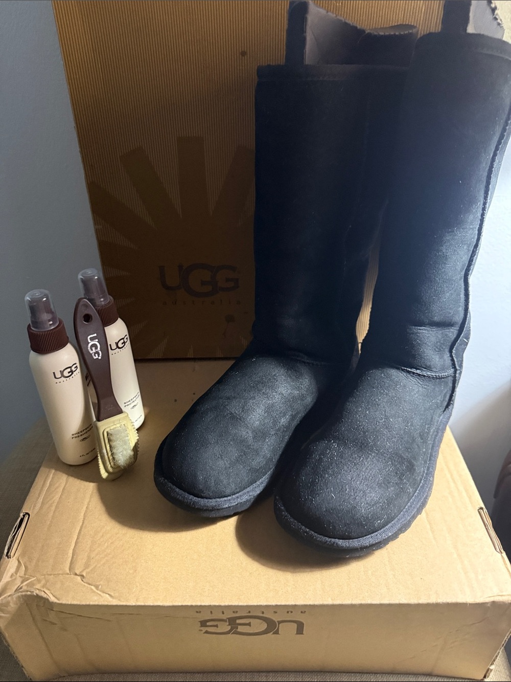 UGG Black Classic Tall Suede Boots